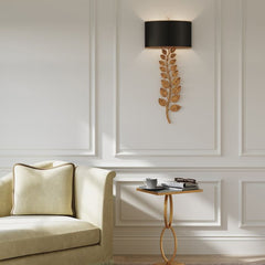 Birdwood 2 lt Wall Light - Textured Gold Leaf / Satin Black