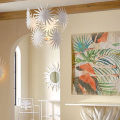 Bismarkia 10 lt Medium Chandelier - Gesso White