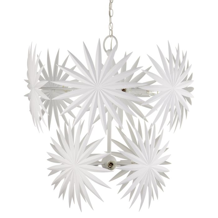 Bismarkia 10 lt Medium Chandelier - Gesso White