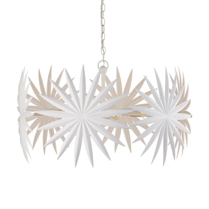Bismarkia 6 lt Small Chandelier - Gesso White