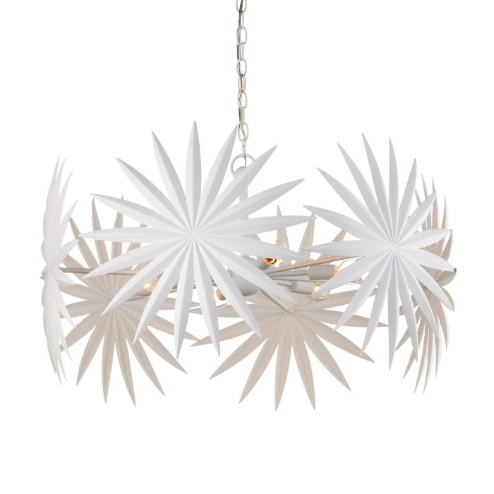 Bismarkia 6 lt Small Chandelier - Gesso White