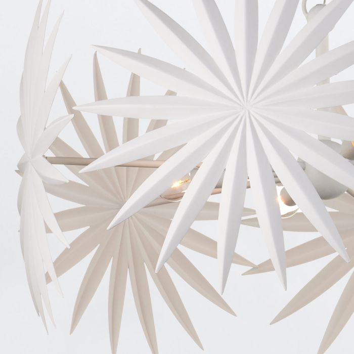 Bismarkia 6 lt Small Chandelier - Gesso White
