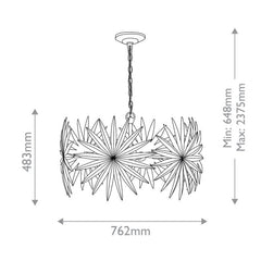 Bismarkia 6 lt Small Chandelier - Gesso White