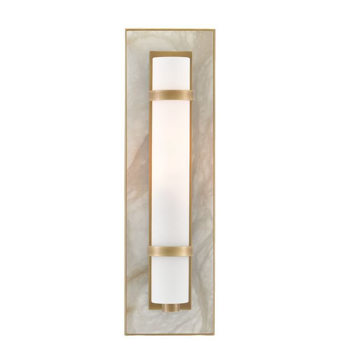 Bruneau 1 lt Wall Light - Natural / White / Antique Brass