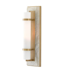 Bruneau 1 lt Wall Light - Natural / White / Antique Brass