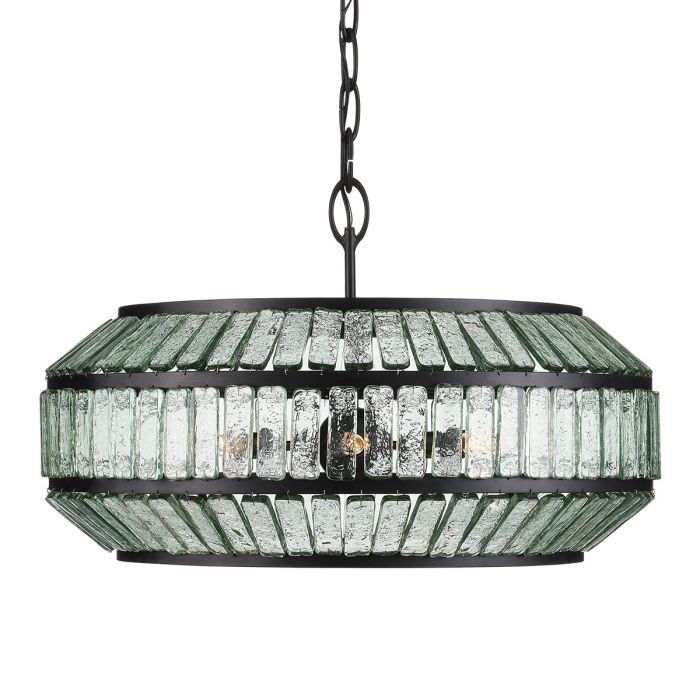 Centurion 6 lt Chandelier - Clear / Satin Black