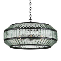 Centurion 6 lt Chandelier - Clear / Satin Black