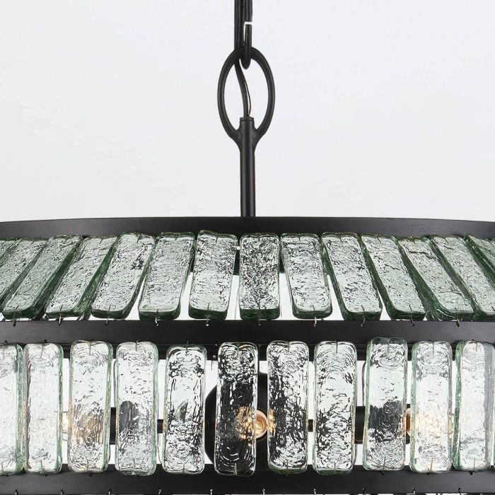 Centurion 6 lt Chandelier - Clear / Satin Black