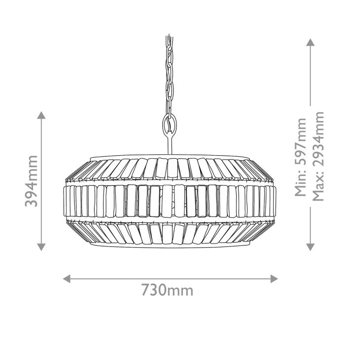 Centurion 6 lt Chandelier - Clear / Satin Black