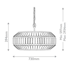 Centurion 6 lt Chandelier - Clear / Satin Black