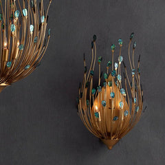 Delphos 3 lt Wall Light - Contemporary Gold / Natural