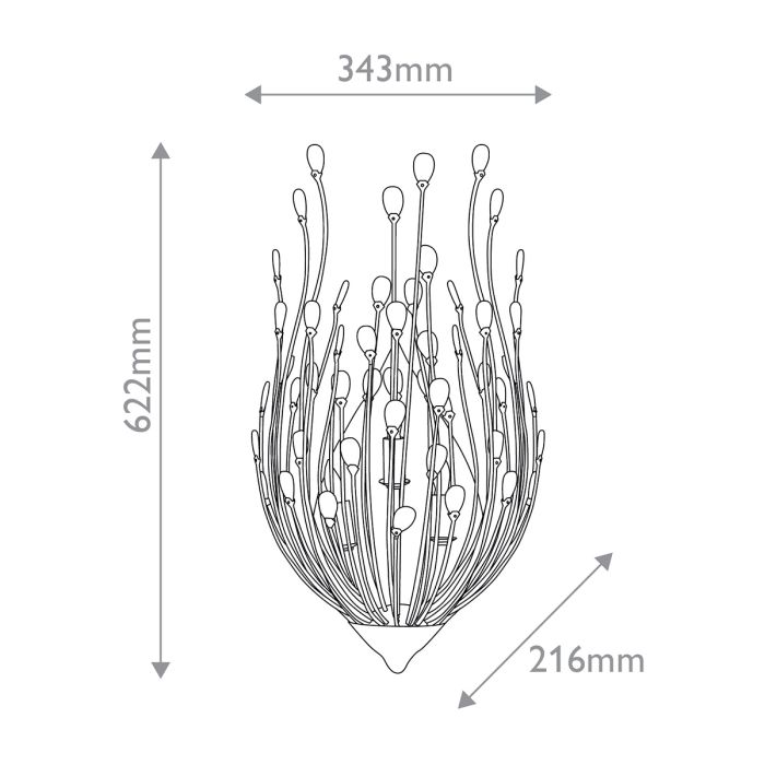 Delphos 3 lt Wall Light - Contemporary Gold / Natural