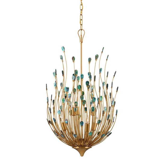 Delphos 6 lt Chandelier - Contemporary Gold / Natural