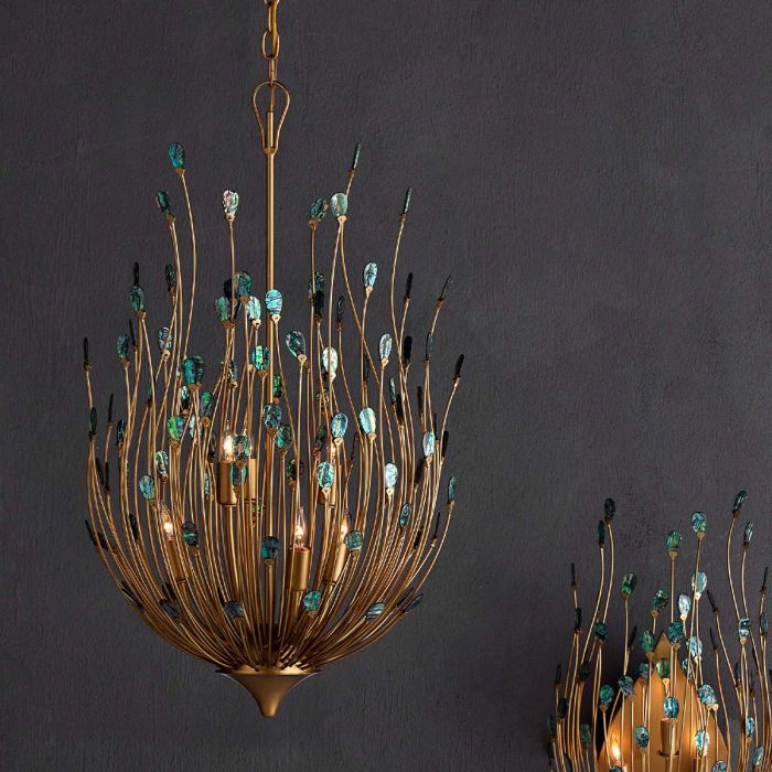 Delphos 6 lt Chandelier - Contemporary Gold / Natural