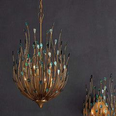 Delphos 6 lt Chandelier - Contemporary Gold / Natural