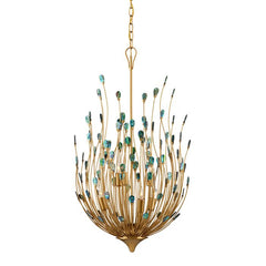 Delphos 6 lt Chandelier - Contemporary Gold / Natural