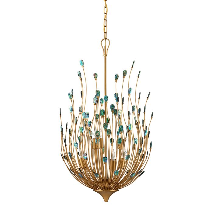 Delphos 6 lt Chandelier - Contemporary Gold / Natural