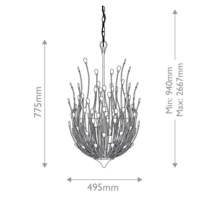 Delphos 6 lt Chandelier - Contemporary Gold / Natural