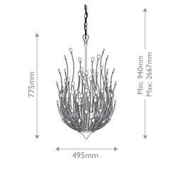 Delphos 6 lt Chandelier - Contemporary Gold / Natural