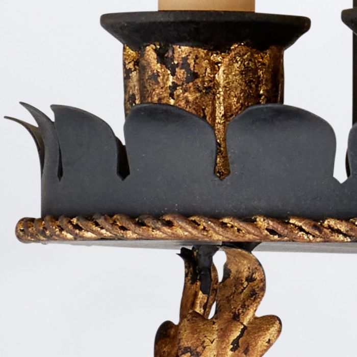 Duke 3 lt Wall Light - Zanzibar Gold Leaf / Zanzibar Black
