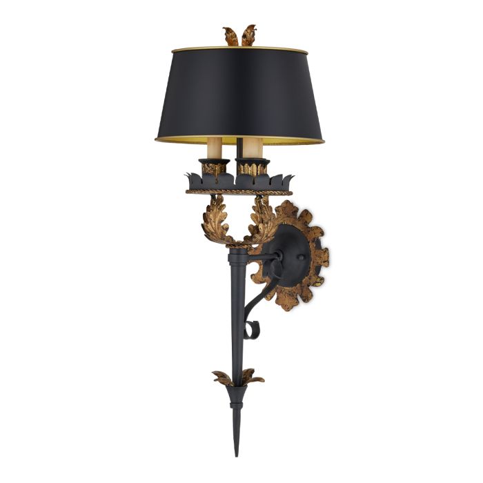 Duke 3 lt Wall Light - Zanzibar Gold Leaf / Zanzibar Black