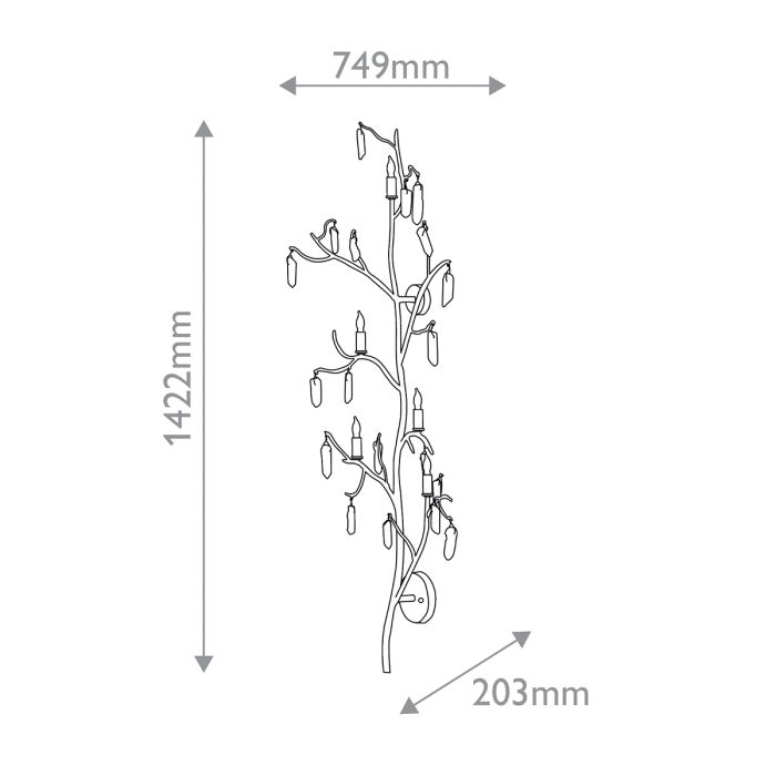 Forest Light 5 lt Large Wall Light - Washed Lucerne Gold / Natural