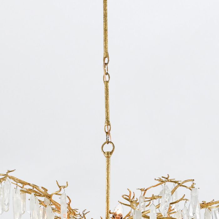 Forest Dawn 8 lt Chandelier - Washed Lucerne Gold / Natural