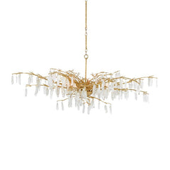 Forest Dawn 8 lt Chandelier - Washed Lucerne Gold / Natural