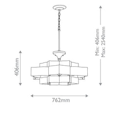 Grand Lotus 6 lt Chandelier - Matte Black / Contemporary Gold Leaf