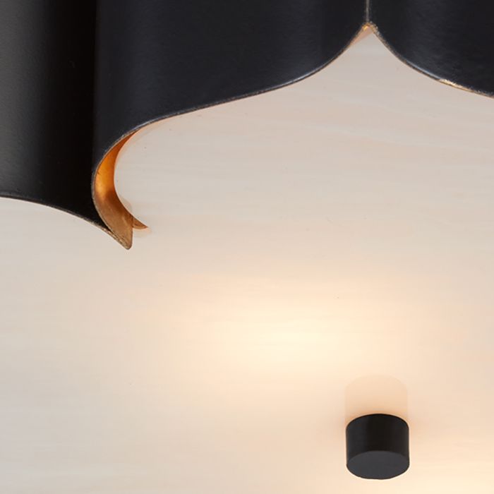 Grand Lotus 3 lt Flush - Matte Black / Contemporary Gold / Faux Alabaster