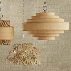 Maura 6 lt Chandelier - Natural / Satin Black