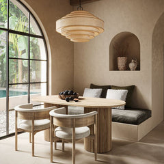 Maura 6 lt Chandelier - Natural / Satin Black