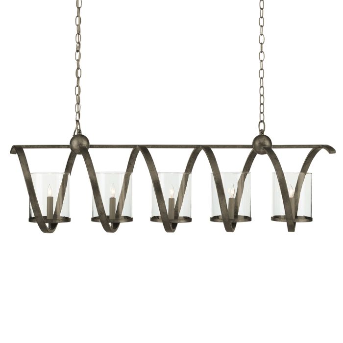 Maximus 5 lt Medium Chandelier - Pyrite Bronze / Clear