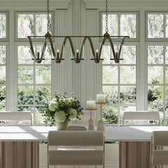 Maximus 5 lt Medium Chandelier - Pyrite Bronze / Clear