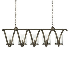Maximus 5 lt Medium Chandelier - Pyrite Bronze / Clear