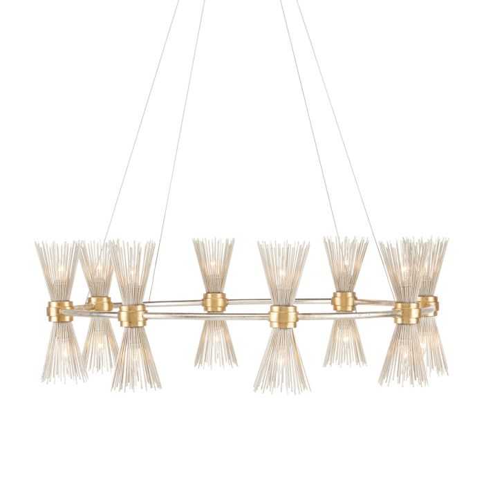 Novatude 16 lt Chandelier - Contemporary Gold Leaf / Contemporary Silver Leaf