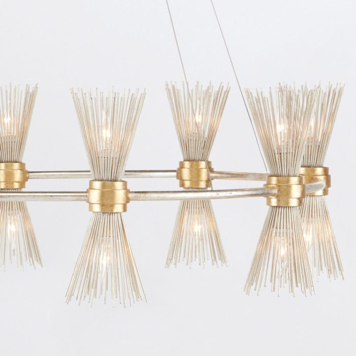 Novatude 16 lt Chandelier - Contemporary Gold Leaf / Contemporary Silver Leaf