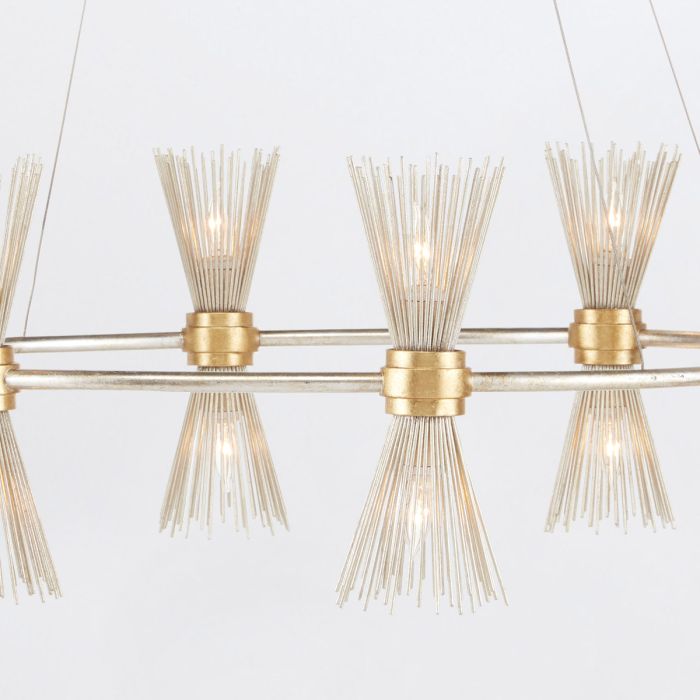 Novatude 16 lt Chandelier - Contemporary Gold Leaf / Contemporary Silver Leaf
