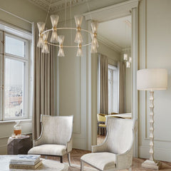 Novatude 16 lt Chandelier - Contemporary Gold Leaf / Contemporary Silver Leaf