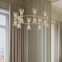 Novatude 16 lt Chandelier - Contemporary Gold Leaf / Contemporary Silver Leaf