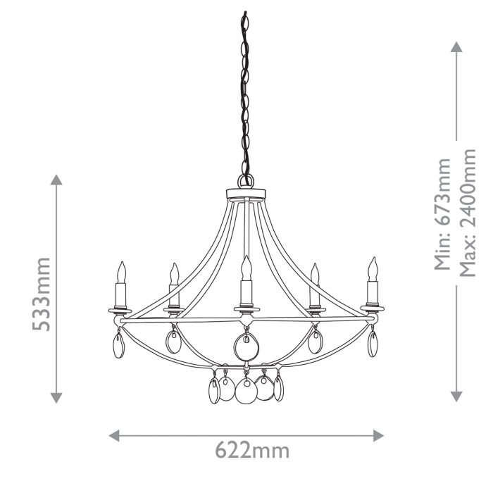 Novella 5 lt Small Chandelier - Mayfair / Clear