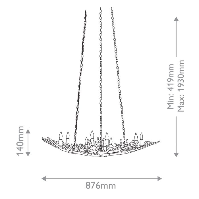 Rainforest 9 lt Small Chandelier - Rustic Bronze