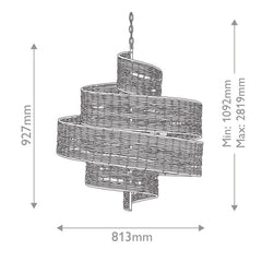 Saisei 5 lt Medium Chandelier - Khaki Beige