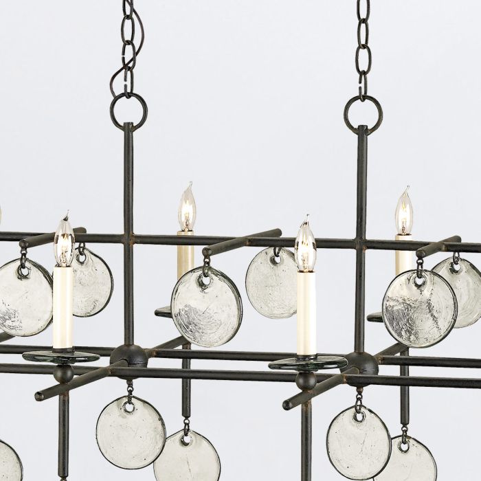 Sethos 8 lt Rectangular Chandelier - Old Iron