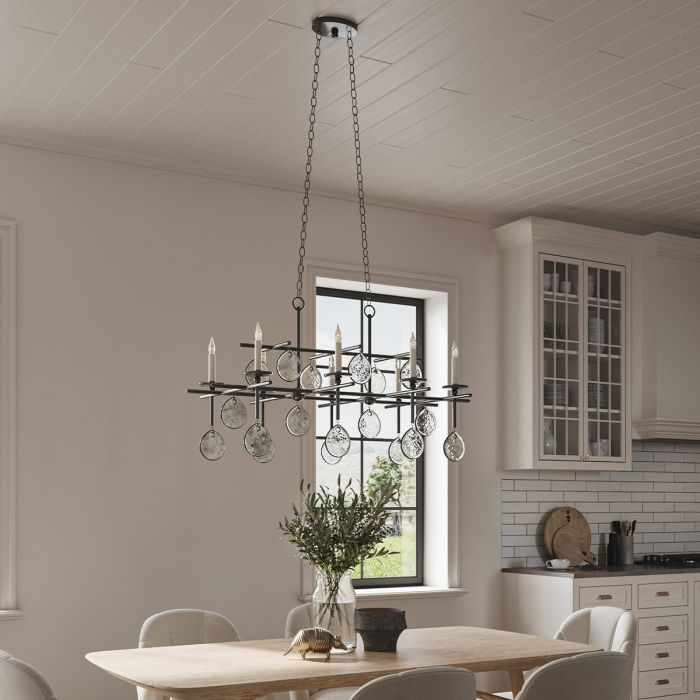 Sethos 8 lt Rectangular Chandelier - Old Iron