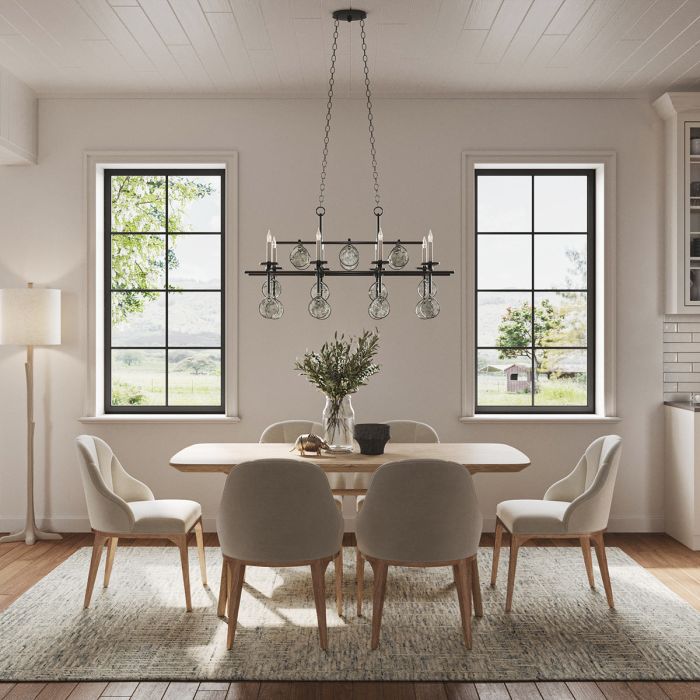 Sethos 8 lt Rectangular Chandelier - Old Iron