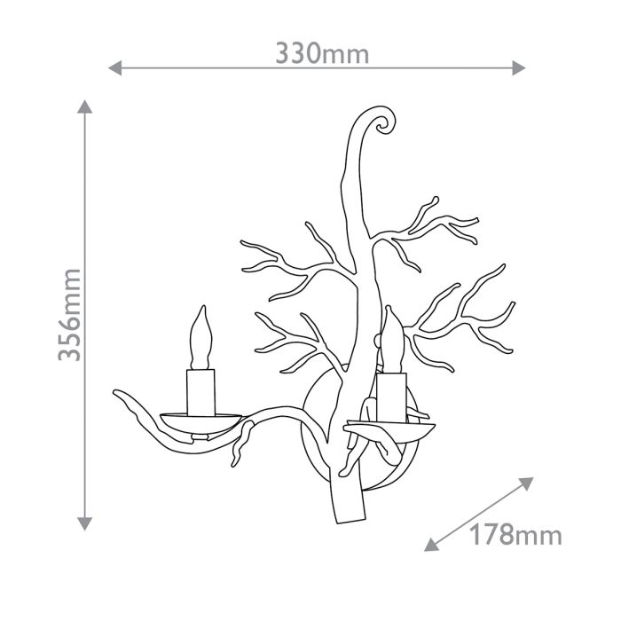 Treetop 2 lt Wall Light - Old Iron