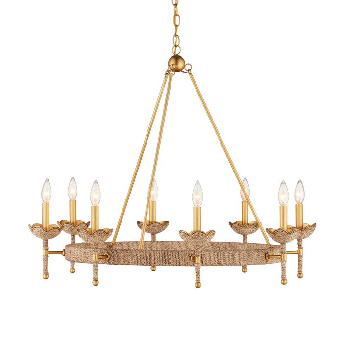 Vichy 8 lt Chandelier - Contemporary Gold Leaf