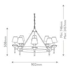 Vichy 8 lt Chandelier - Contemporary Gold Leaf