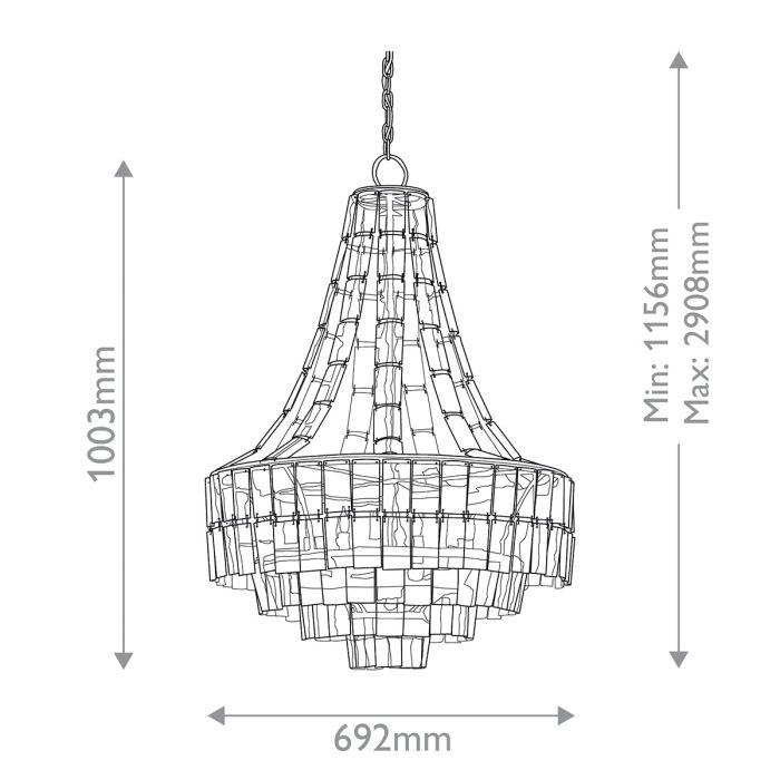 Vintner 7 lt Chandelier - Dark Contemporary Gold Leaf